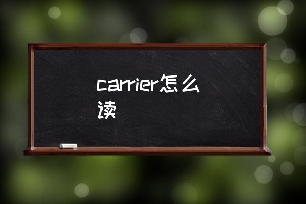 carrier怎么讀 carrier是什么意思？