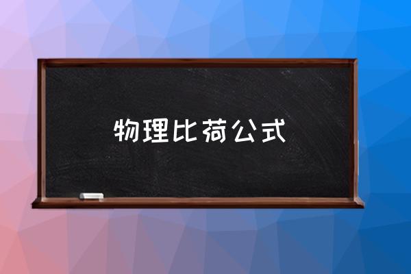 物理比荷公式 粒子比荷的物理意義？