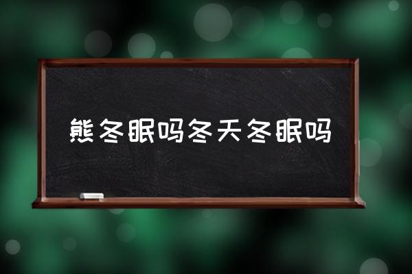熊冬眠嗎冬天冬眠嗎 北極熊是怎么過冬的？