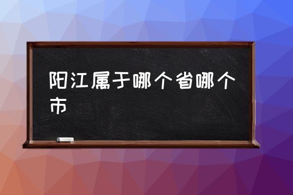 陽江屬于哪個省哪個市 陽江是個怎樣的城市？