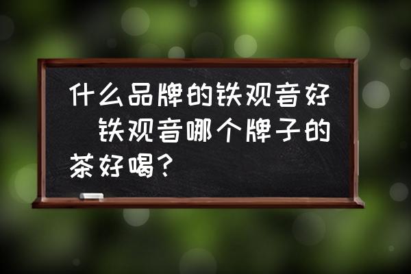 什么品牌的鐵觀音好(鐵觀音哪個牌子的茶好喝？)
