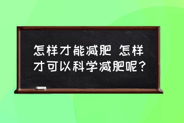 怎樣才能減肥 怎樣才可以科學(xué)減肥呢？