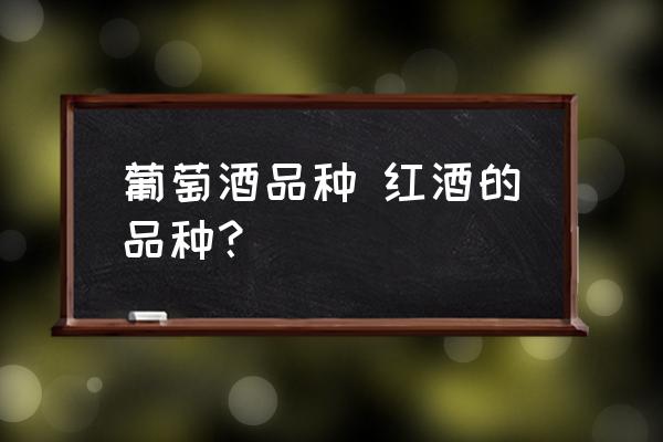 葡萄酒品種 紅酒的品種？