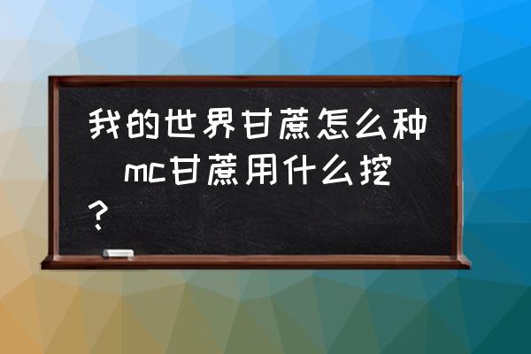 我的世界甘蔗怎么種(mc甘蔗用什么挖？)
