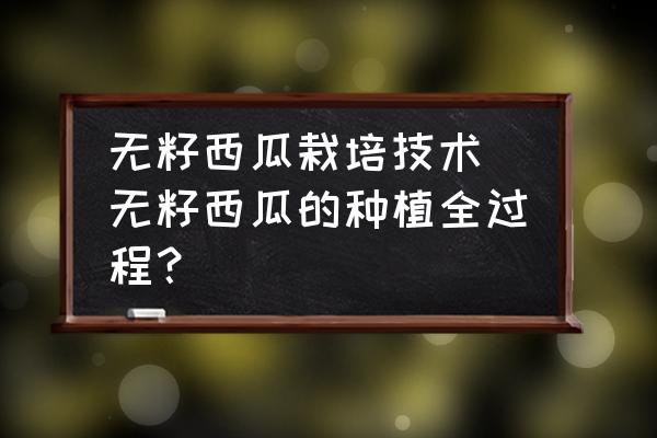 無籽西瓜栽培技術(無籽西瓜的種植全過程？)