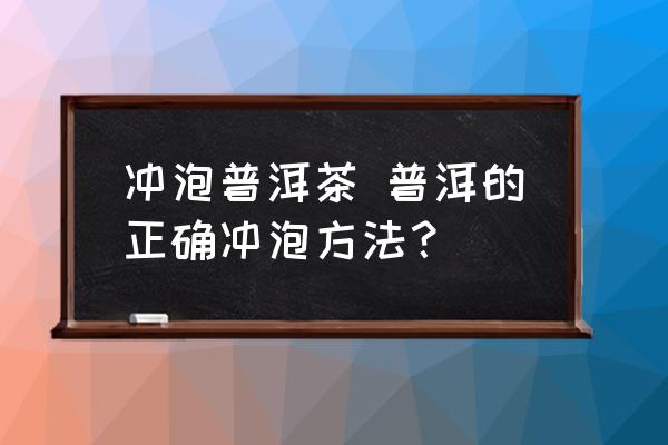 沖泡普洱茶 普洱的正確沖泡方法？