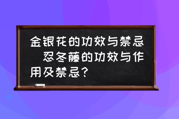 金銀花的功效與禁忌(忍冬藤的功效與作用及禁忌？)