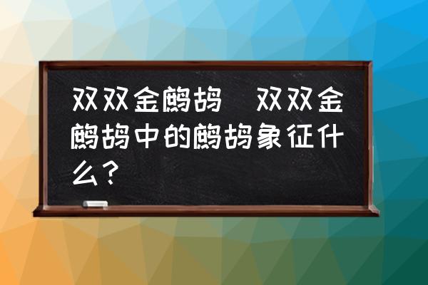 雙雙金鷓鴣(雙雙金鷓鴣中的鷓鴣象征什么？)