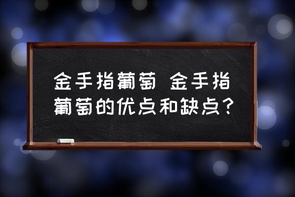 金手指葡萄 金手指葡萄的優(yōu)點(diǎn)和缺點(diǎn)？