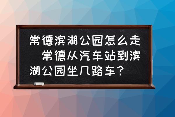 常德濱湖公園怎么走(常德從汽車站到濱湖公園坐幾路車？)
