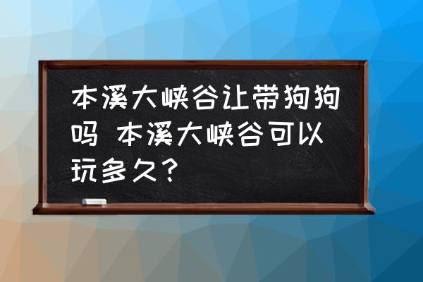 本溪大峽谷讓帶狗狗嗎 本溪大峽谷可以玩多久？