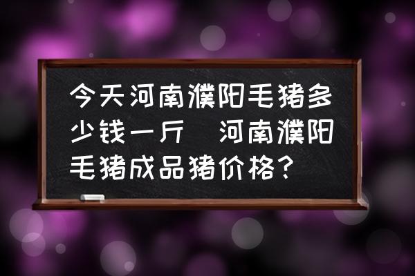 今天河南濮陽毛豬多少錢一斤(河南濮陽毛豬成品豬價(jià)格？)