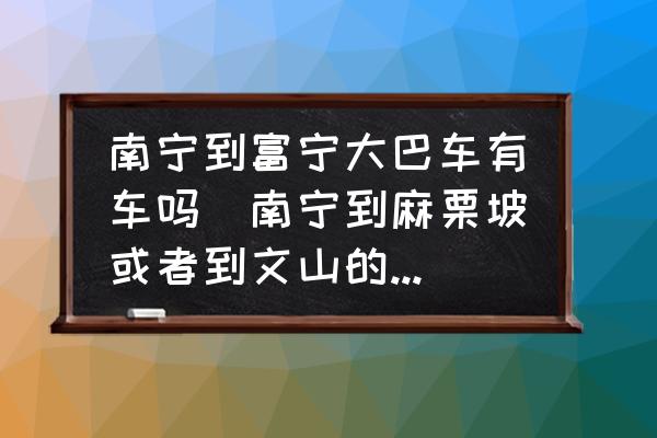 南寧到富寧大巴車有車嗎(南寧到麻栗坡或者到文山的大巴有哪些車次?急？)