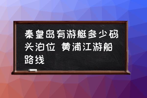 秦皇島有游艇多少碼頭泊位 黃浦江游船路線
