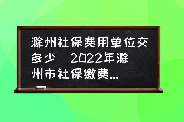 滁州社保費(fèi)用單位交多少(2022年滁州市社保繳費(fèi)標(biāo)準(zhǔn)？)