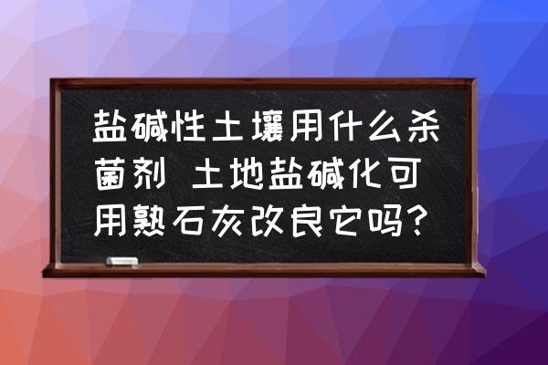 鹽堿性土壤用什么殺菌劑 土地鹽堿化可用熟石灰改良它嗎？