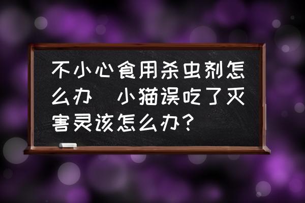不小心食用殺蟲劑怎么辦(小貓誤吃了滅害靈該怎么辦？)