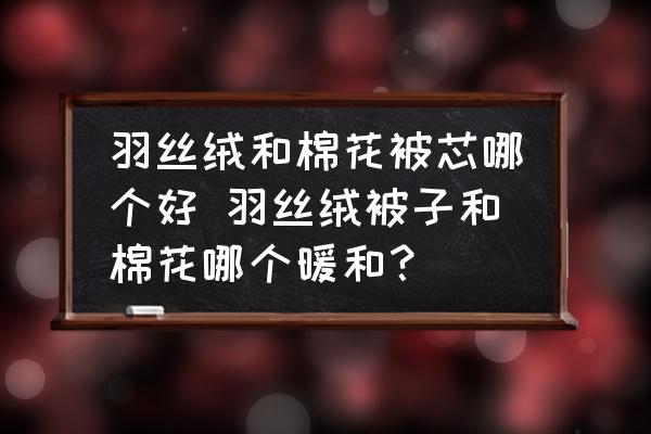 羽絲絨和棉花被芯哪個好 羽絲絨被子和棉花哪個暖和？