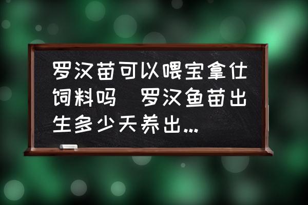 羅漢苗可以喂寶拿仕飼料嗎(羅漢魚(yú)苗出生多少天養(yǎng)出爆頭？)