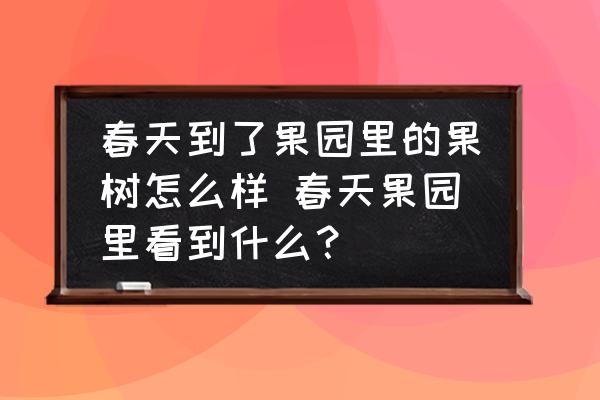 春天到了果園里的果樹怎么樣 春天果園里看到什么？