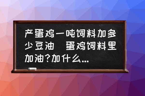 產(chǎn)蛋雞一噸飼料加多少豆油(蛋雞飼料里加油?加什么油?加多少合適？)