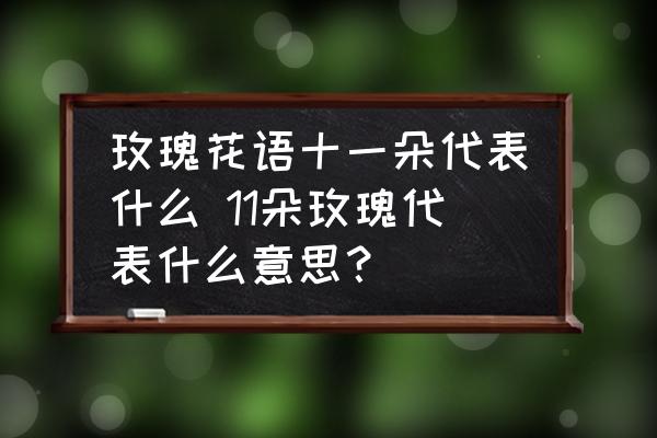 玫瑰花語十一朵代表什么 11朵玫瑰代表什么意思？