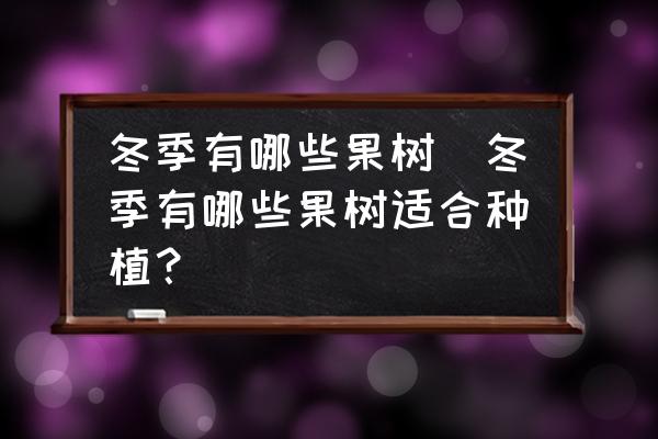 冬季有哪些果樹(冬季有哪些果樹適合種植？)