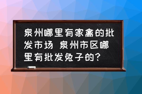 泉州哪里有家禽的批發(fā)市場 泉州市區(qū)哪里有批發(fā)兔子的？