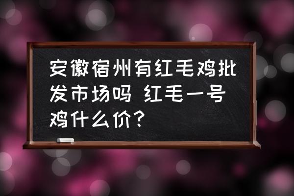 安徽宿州有紅毛雞批發(fā)市場(chǎng)嗎 紅毛一號(hào)雞什么價(jià)？
