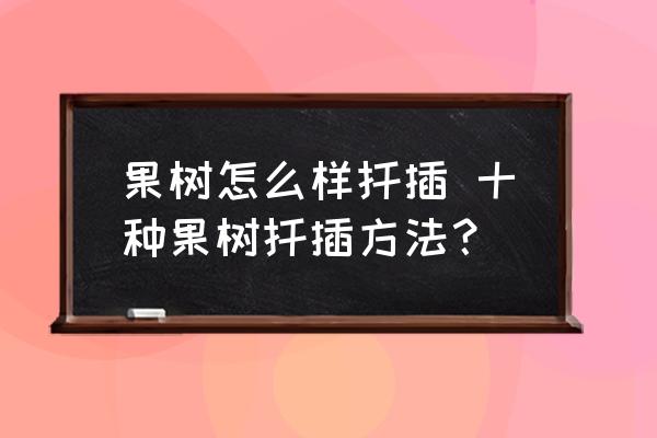 果樹怎么樣扦插 十種果樹扦插方法？
