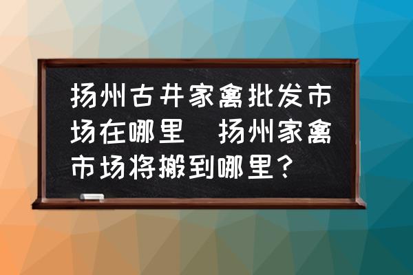 揚(yáng)州古井家禽批發(fā)市場(chǎng)在哪里(揚(yáng)州家禽市場(chǎng)將搬到哪里？)