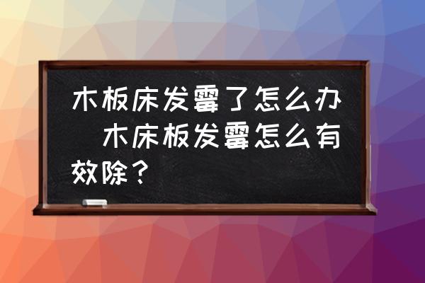 木板床發(fā)霉了怎么辦(木床板發(fā)霉怎么有效除？)
