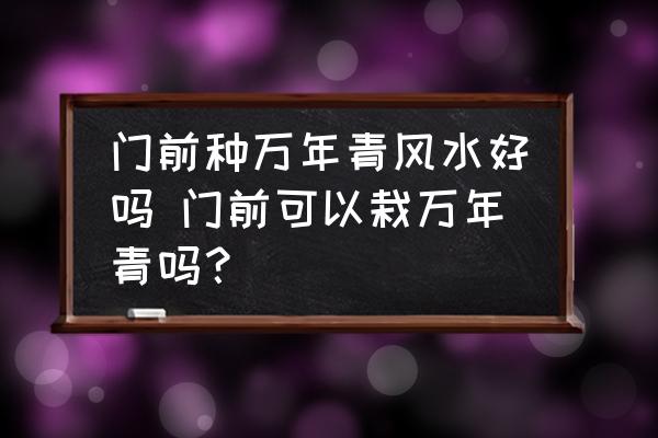 門(mén)前種萬(wàn)年青風(fēng)水好嗎 門(mén)前可以栽萬(wàn)年青嗎？