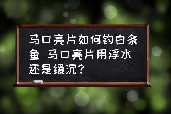 馬口亮片如何釣白條魚 馬口亮片用浮水還是緩沉？