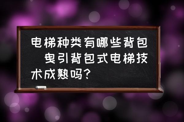電梯種類有哪些背包(曳引背包式電梯技術(shù)成熟嗎？)