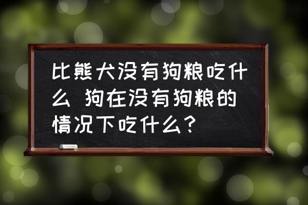 比熊犬沒有狗糧吃什么 狗在沒有狗糧的情況下吃什么？