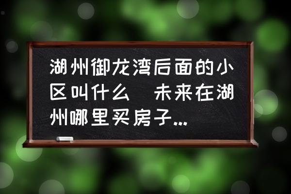 湖州御龍灣后面的小區(qū)叫什么(未來在湖州哪里買房子比較好？)