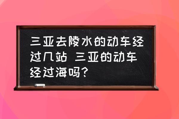 三亞去陵水的動車經(jīng)過幾站 三亞的動車經(jīng)過海嗎？