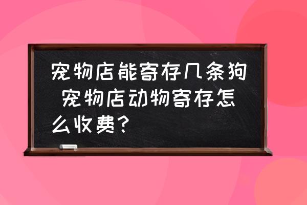 寵物店能寄存幾條狗 寵物店動(dòng)物寄存怎么收費(fèi)？